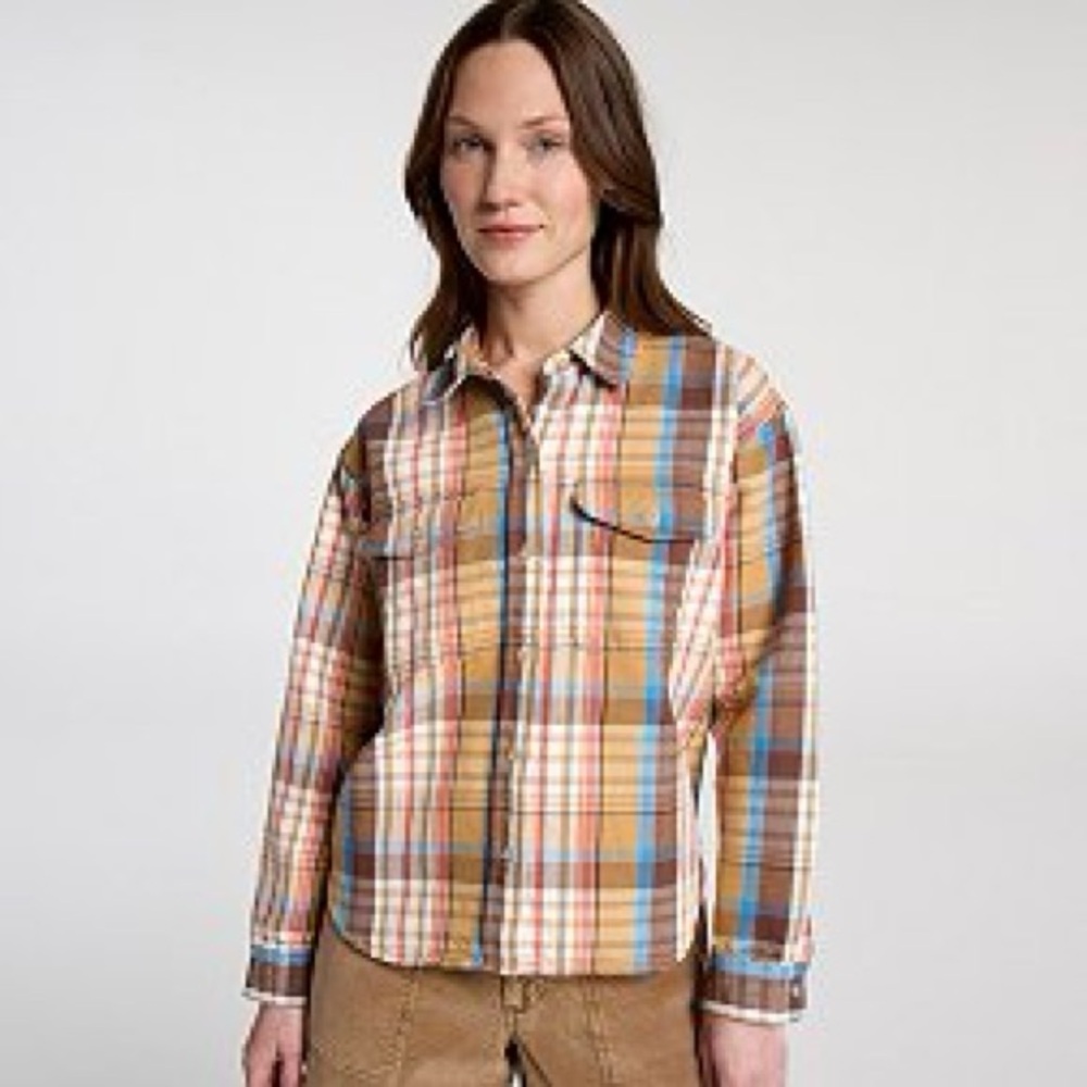 Alpine Designs twill button down shirt plaid multi